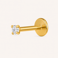 Piercing Labret Josie – Titane Doré & Zircon 2 mm