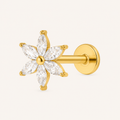 Piercing Labret Lily – Fleur 6 Pétales en Titane