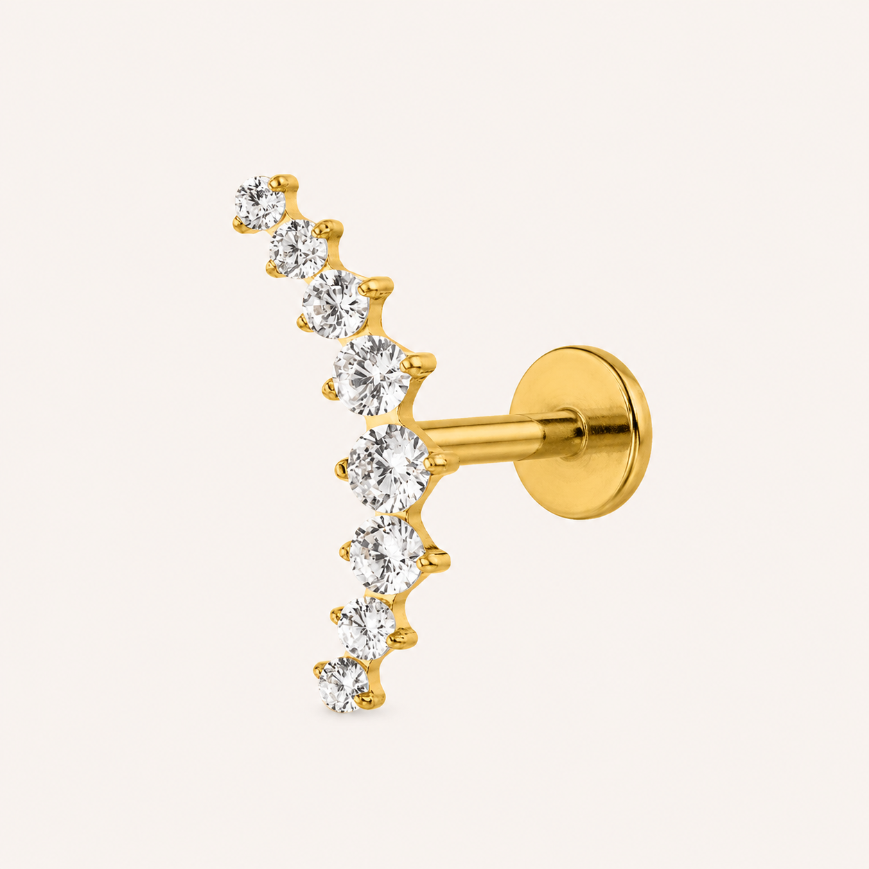 Piercing Labret Élia – Titane & Zircons