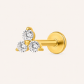 Piercing Labret Élina – Trio de Zircons en Titane