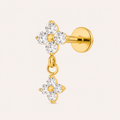 Piercing Labret Flora – Double fleurs en Titane
