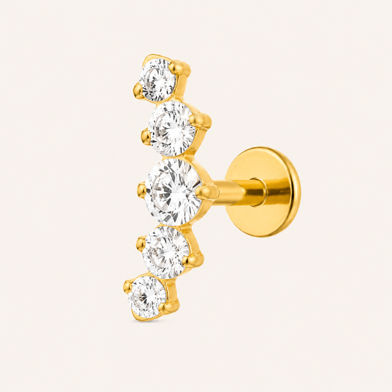 Piercing Labret Auréa – Ligne de Zircons en Titane
