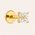 Piercing Labret Cléo – Fleur en Titane Push Pin