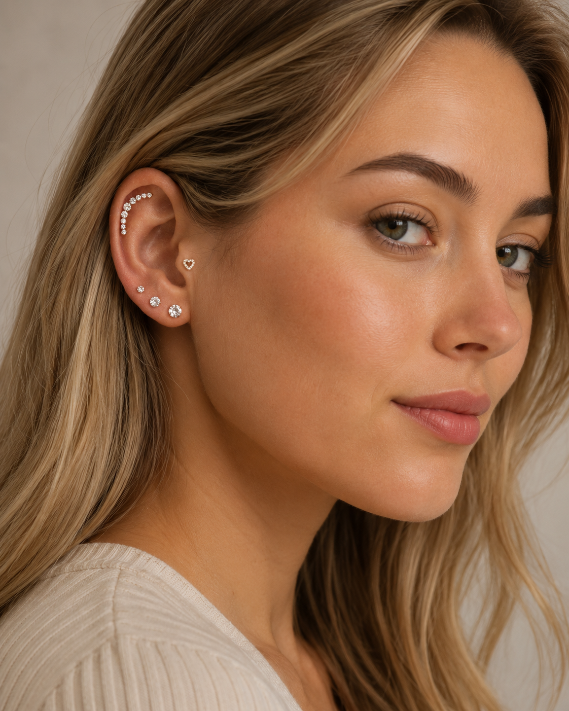 Piercing Labret Élia – Titane & Zircons